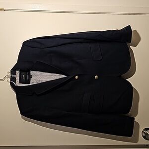 J. Crew Schoolboy Wool Black Blazer Sz 6 Gold Buttons Lined Excellent Condition